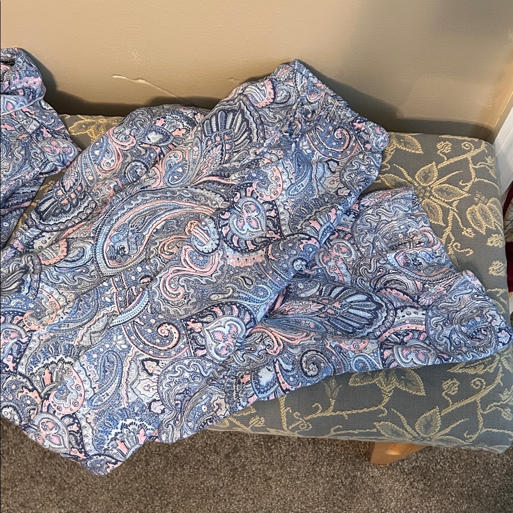 Ralph Lauren PJs Blue and Pink Paisley Pajama Set - Picture 2 of 11